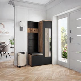 Masseno Garderoba VIRA 95/181/51 cm Nowoczesna Szafa do Przedpokoju Dąb lefkas