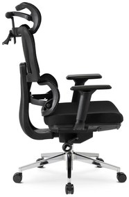Fotel Biurowy Ergonomiczny Obrotowy z Podnóżkiem DELSIN Czarny