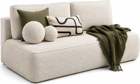 Beżowa skandynawska sofa rozkładana boucle R6-H26