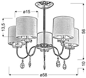 Kremowa lampa wisząca z abażurami - D229-Maveso