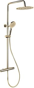 Zestaw prysznicowy z baterią termostatyczną DRAGOR, błyszczący mosiądz