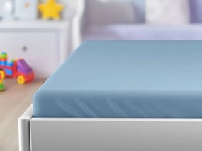 PrzytulneMieszkanie.pl Jersey prześcieradło do dziecięcego łóżeczka jasnoniebieskie 70 x 140 cm