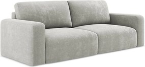 Kanapa 3-osobowa z funkcją spania - z tkaniny szenilowej - jasny szary - KONA