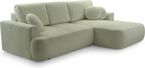 Masseno Narożnik FILO z funkcją spania i pojemnikiem na pościel Narozniki L, Rozkładana sofa - Zielony, CORAL 55