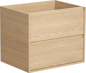 Szafka łazienkowa wisząca pod umywalkę - Okleina dębowa - 60 cm - MILIPAM