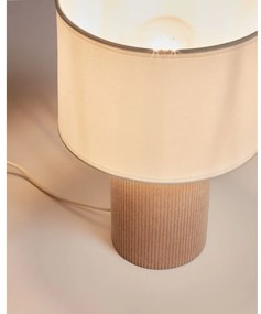 Biała/beżowa lampa stołowa z tekstylnym kloszem (wysokość 29 cm) Bianella – Kave Home