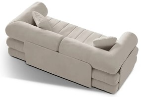 Beżowa aksamitna rozkładana sofa 206 cm Kemi – Cosmopolitan Design