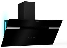 Klarstein Alina 90cm 615m³/h Okap Przyścienny Skośny Czarny/Srebrny