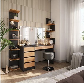 Toaletka antracyt/złoty dąb 120x55x75 sherry