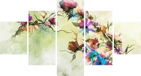 Obraz - malowidło pnącej się kwiaty (125x70 cm)