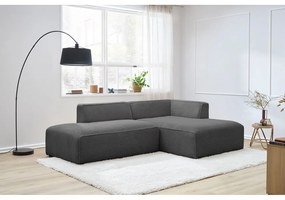 Ciemnoszary sztruksowy narożnik modułowy (prawostronny/w kształcie litery L) Megeve – Bobochic Paris