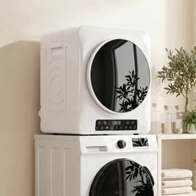 HOMCOM 1000 W kompaktowa suszarka wywiewowa z trybem Extra-suchy i ECO, ustawienia timera i temperatury, Biały | Aosom PL