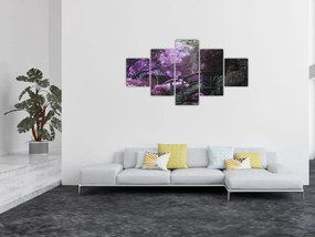 Obraz fioletowego ogrodu (125x70 cm)