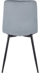 Krzesło Tapicerowane do Salonu ROBIN Szare Welurowe Nowoczesne Loft