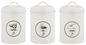 Stalowe pojemniki na żywność 3 szt. na kawę/na herbatę – Esschert Design