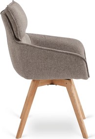 Krzesło Tapicerowane Obrotowe DIAS Brązowe Nowoczesne