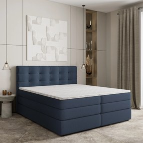 Masseno Łóżko kontynentalne AREZI z pojemnikiem na pościel 160x200 cm - Niebieski, SORO 76