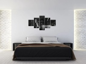 Abstrakcyjny obraz - zielone kulki (125x70 cm)
