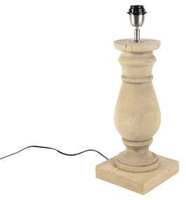 Stylowa lampa stołowa bez klosza drewno naturalne - Catnip