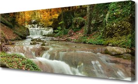 Obraz canvas Kaskada w Cieniu Lasu