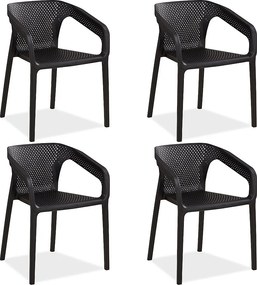 Krzesło ogrodowe 55x74,5x54 cm czarne zestaw 4 sztuk