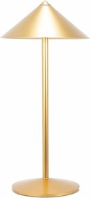 Lampa stołowa LED Zafferano Pina L Desk 6 W, akumulatorowa, IP65, dotykowy ściemniacz, magnetyczna głowica, do wnętrz i na zewnątrz, złota