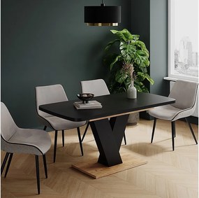 Stół jadalny czarny/dąb 120x80x77.4 fenaro