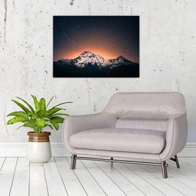 Obraz nocnego nieba z górą (70x50 cm)