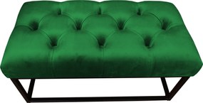 Ławka CHESTERFIELD tkanina Welur loft ławka metal : Kolor Stelaża - Czarny , Kolor tkaniny - VELVET - MG25, Typ tkaniny - Velvet