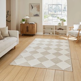 Biało-beżowy dywan odpowiedni do prania 160x230 cm Lyna Beige&amp;White – Think Rugs