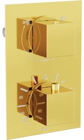 Mexen Cube termostatyczna bateria wannowo-prysznicowa 2-wyjściowa, złota - 77502-50