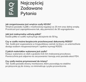 Szafa biurowa na dokumenty metalowa antracytowo-biała KEVIN 900 x 1400 x 400 mm