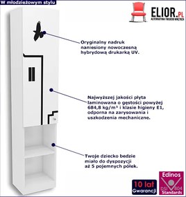 Biały regał dla nastolatka R7-N87