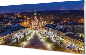 Panel Szklany Nocny Widok na Kościół Mariacki