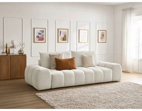 Biała sofa z tkaniny szenilowej 278 cm Everest – Bobochic Paris