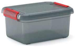 Szary plastikowy pojemnik z pokrywką 39x29x18 cm K Latch Box – KIS