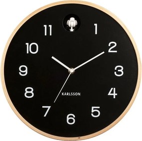 Zegar ścienny Naturalna Kukułka - Czarny - Ø31,5cm