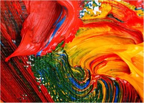 Obraz - Niebieska abstrakcja za pomocą pędzla (70x50 cm)