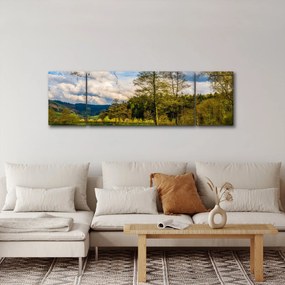 Obraz łodzi nad jeziorem (170x50 cm)