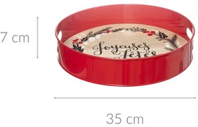 Ozdobna taca z motywem świątecznym, Ø 35 cm