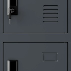 Skrytkowa szafa socjalna KAROL, 900 x 1850 x 400 mm, antracytowa