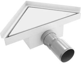 Mexen Flat-T M13 wpust podłogowy trójkątny 20 x 20 cm, biały - 1210320