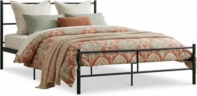 Czarne metalowe łózko w stylu industrialnym 140x200 cm K2-F72