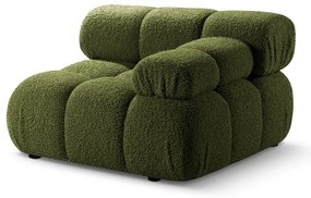 Zielony moduł sofy z materiału bouclé (prawostronny) Bellis – Micadoni Home