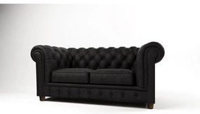 Czarna aksamitna sofa 184 cm Cambridge – Ropez