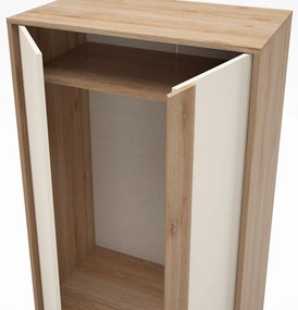 Kremowo-naturalna szafa w dekorze dębu 90x180x53 cm Dennis – Marckeric