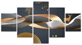 Obraz - Grafika z jeleniem (125x70 cm)