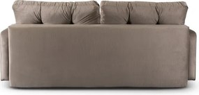 Sofa z Funkcją Spania SEUL Rozkładana Dwuosobowa Welurowa Beżowa Glamour