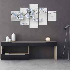 Obraz niebieskich kwiatów (125x70 cm)