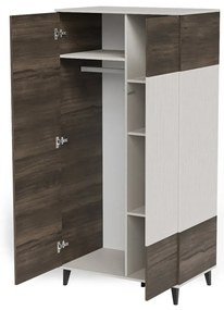 Szafa dwudrzwiowa RANDOM 2 S-1 90cm orzech/kaszmirowa HALMAR